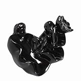 Tnfeeon Präzise Handgefertigte Keramikglasur Weihrauch Brenner Halter Stand für Zeremonie Wohnheimdekor Schwarz