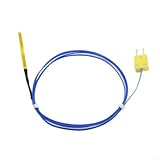 K-Typ Temperatursonde mit flachem Design für schmalen Schlitz, Temperaturfühler, 1 m Kabel, 5 cm Sensorspitze, professioneller Thermodetektor, 400 °C