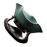 LOORGVEL Keramik Teefilter Retro Stil Teesieb mit Dreieck Design Dekoratives Teewerkzeug für Losen Tee Grüne Vintage Teedekoration für Teezimmer und Geschenkideen