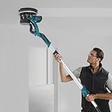 Trockenbauschleifer Tellerschleifer mit Absaugsystem, 850W 1800RPM Wandschleifer Deckenschleifer mit 6-Gang Getriebe, Faltbare Wandschleiferwerkzeug mit LED und Teleskopstiel (Lake Blue)