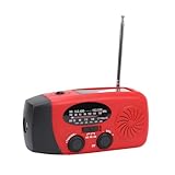 WALFRONT Kurbelradio Notfallradio mit Kurbel & 2000 mAh AM FM WB Weltempfänger, Tragbares Wetterradio Solarradio, Taschenlampe & Ladegerät USB Notstrom 256 Wh Solargenerator