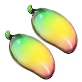 Abaodam 2 Stück Mango Kristall Ornament Frucht Mango Gefälschte Mango Statue Mango Mottoparty Dekorationen Gefälschte Lebensmittel Für Küchendekor Lebensmittel Themendekor Mango