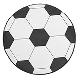 EPIGEIST Runder Fußball Teppich Kinderzimmer rutschfest Weicher Spielteppich Cartoon Design Vielseitig als Stuhlmatte Schlafzimmer Wohnzimmer Spielteppich Pflegeleicht Abwischbar