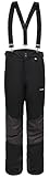 BenBoy Damen Skihose Schneehose Wasserdicht Warm Gefüttert Abnehmbaren Softshellhose Hosenträgerhose mit Verstellbarer Latzhose Outdoorhose Winddicht Snowboardhose Winter HXK7331W-Black-XL