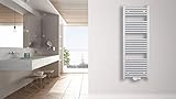 MC Heat Premium Badheizkörper (400x1800 mm Weiß) - Handtuchheizkörper - Handtuchwärmer mit Mittelanschluss
