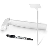 KINGLAKE 30Stück 30CM Pflanzenschilder Groß Pflanzenstecker Zum Beschriften Wetterfest Gartenschilder Kunststoff Stecketiketten T-Typ Wiederverwendbar Für Draussen Gärten-Weiß