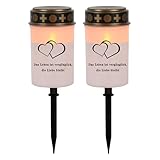 Grablichter, Kerzenlampe – Kuppel-Gedenklicht, schwere Lampen, Friedhofskerzen für Grab, Gedenklicht, Gräberlampe, wasserdichte LED-Dekoration für Garten, Friedhof, Dire