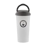 Thermobecher 0,45 Liter aus Stahl mit Deckel weiß Deckel schwarz