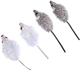 Kerbl Pet 84255 Maus, 4er- Beutel, 5 cm, grau/weiß