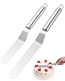 KEMUZ 2 Stück Winkelpalette Torte, Silber Winkelpalette Klein, Silber Tortenmesser Torten Küche Set, Tortenstreicher Backen Tortenpalette, für Verteilen Dekorieren von Torten(6, 8 Zoll)