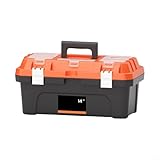 Alanmoship Doppellagige Werkzeug-Aufbewahrungsbox mit verstärkter PP-Konstruktion und Organizer-Behälter für Elektriker und Heimgebrauch, handliches Design (35,6 cm)
