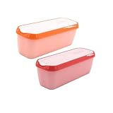 2er-Set Eisbehälter für Speiseeis 1.5 L, aufbewahrungsbehälter mit deckel, Aufbewahrungsbehälter, Wiederverwendbare Hausgemachte Eiscreme-Behälter mit Silikon-Deckel, Eiscreme Behälter für Selbstgemac