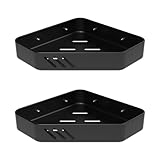 Ibergrif M34034B Duschablage ohne Bohren Ecke, 2 Stück Rostfreie Badezimmer Organizer, Badregal Edelstahl, Bad Eckregal, Badezimmermöbel, 2 Stück, Schwarz