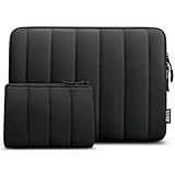 TECOOL 15 15.6 Zoll Laptoptasche Wasserdicht Hülle Tasche für 15.6” Notebook Lenovo Thinkpad ideapad HP Acer Dell Asus Chromebook,MacBook Pro 16 M4 M3 M2 M1 Stoßfeste Schutzhülle Sleeve,Schwarz