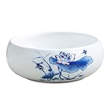 Pflanzschalen Für Draussen, Grabschale Mit Wasserspeicher Pflanzschale Rund, Große Vintage Dekoschale Schalenpflanzer Keramische Blumenschale, Geeignet für Innen- und Außenbereich, Tischdekoration