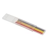 TOPINCN Holzbearbeitung Bleistift Nachfüllfeinetipp Hb -Markierungsschrottkit, 6pcs Set für Schreiner (BLACK) (Rot) (YELLOW) (rot und gelb) (Schwarz+Rot+Gelb)