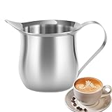 Milchkännchen – kleiner Milchkännchen, 90 ml Milchkännchen, Edelstahl-Kännchen mit Ausgießer, Griff, Haushaltssännchenhalter für Sauce, Milch, Gewürze