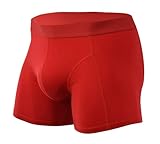 Ftzoiiym Herren-Boxershorts aus reiner Baumwolle (5XL/Rot (kurz)