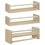 WOLTU 3er Set Kinder Bücherregal Wand, 40cm Wandregal Kinderzimmer, aus Massivholz, Hängeregal Schweberegal Kinderregal, Montessori Regal, für Bücher Spielzeug