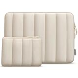 TECOOL 15 15.6 Zoll Laptoptasche Wasserdicht Hülle Tasche für 15.6” Notebook Lenovo Thinkpad ideapad HP Acer Dell Asus Chromebook,MacBook Pro 16 M4 M3 M2 M1 Stoßfeste Schutzhülle Sleeve,Beige