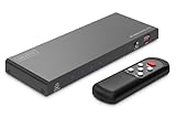 DIGITUS DS-55335 HDMI Switch 4x1 – 4 In 1 Out – UHD 8K/60 Hz HDTV: 7680 × 4320p – HDCP 2.3 & HDMI 2.1 – HDR, CEC, Deep Color, DTS, Dolby Digital, LPCM – Für TV, Monitor, PS5, PS4, Xbox