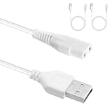 Ersatz-Ladekabel, kompatibel mit Philips Rasierer 5 V - 12 V, 30 cm, USB-Ladekabel für OneBlade, Philips Rasierer/Barttrimmer, Ladegerät (Weiß, 2 Stück)