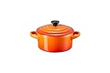 LE CREUSET Mini-Cocotte aus Steinzeug, 200 ml, 10 x 5 cm, Ofenrot, 71901100900100
