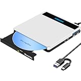 SOMDARHK Externes Blu Ray Laufwerk: USB 3.0 Type-C Bluray Laufwerk Extern Mit SD/TF Slot & 2 USB Ports - Tragbare Blu-Ray Brenner Aluminiumlegierung Kompatibel mit Laptop PC Mac Windows (Silber)