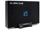 HURRICANE GD35612 Externe Festplatte 12TB, 3.5' USB 3.0 Aluminium HDD mit Netzteil für PC, Laptop kompatibel mit Windows mac OS Linux