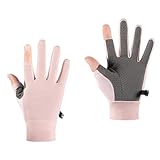 HEEPDD Atmungsaktiven Eisseide Fahrradhandschuhe 2 Fingerlose Fahrradhandschuhe für Männer Frauen Training Gewichtheben (Rosenate)