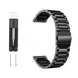 smtfcty Edelstahl Uhrenarmband 20mm Galvanisieren Edelstahl Armbänder Mit Doppelt Faltschließe Ersatzarmband,Edelstahl Metall Ersatzarmband Zubehör mit verstellbarem Glied Werkzeug für Herren Damen