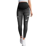 YASHANG Jeans Skinny Jeans,FüR Schwangere Schwangerschafts Jeans, Lang Umstandshose Jeans,Hose Destroyed Jeans,Maternity Jean,Denim Leggings,FüR Umstands Jeans