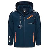 Kirkjubøur® Hestur Herren SOFTSHELLjacke 10.000 mm Wassersäule mit Kapuze und Fleecefutter, atmungsaktiv und wasserabweisend (DE/NL/SE/PL, Alphanumerisch, 3XL, Regular, Regular, Alvik Navy)