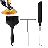 weiting Silikon Pfannenwender,3-teiliges Set mit Teigschaber für Pancakes | Lebensmittelechtes Küchenwerkzeug für Pfannkuchen Frühstück Burger Frittieren Backen Haushalt