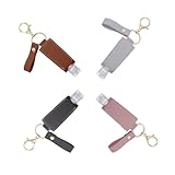 Healeved 4 Stück Reise flaschen Schutzcover mit Schlüsselanhänger Langlebige Pu hülle für Handgel Kosmetikbehälter Vielseitiger Flaschenträger für Unterwegs Praktische Aufbewahrung