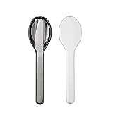 Mepal - Besteck 3-teiliges Set Ellipse - Besteck-Set für unterwegs - Besteht aus einem Messer, Gabel & Löffel - Besteck-Set mit Reiseetui - Edelstahl - Nordic Black