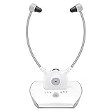 APH100 Funkkopfhörer für Fernseher, 2,4 GHz TV Kopfhörer Drahtlos für Ältere Menscher (3,5mm AUX, RCA, Inkl. 2er Akkus und Zwei Sets Ohrstöpseln)