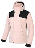 PADOLA Regenjacke Damen Wasserdicht Atmungsaktiv Übergangsjacke Leichte Softshelljacke Herbst Winter Wanderjacke Outdoor Regenmantel Funktionsjacke Windbreaker Fahrrad Regenponcho (0 Pink, 3XL)