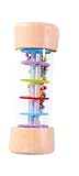 Eichhorn – Regenmacher aus Holz (12,5 cm) – farbenfrohes Musikspielzeug mit sanften Regengeräuschen – Babyspielzeug ab 12 Monaten – Greif- und Klangspielzeug für kleine Entdecker