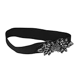 OATIPHO Breiter Elastischer Damen Gürtel mit Strassverzierung Flexibler Taillenkorsett Gürtel aus Elastischem PU für Formelle Anlässe Vielseitiges Schwarzes Accessoire zur