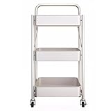Faltbares Trolleyregal, mehrlagiges, bewegliches Bücherregal für Zuhause und Küche, vielseitige Organisationslösung, 45 x 29,5 x 88 cm