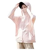 Pdakieyxnd Sun Hoodie Damen Sommer UV Schutzkleidung Langarm Wanderbekleidung Einfarbig UV Kleidung LäSsig Wandershirt Leichte Mode Sportshirt Atmungsaktiv UV-Shirt Laufjacke