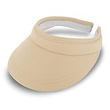 fiebig Visor | Schattenspender für das Gesicht | Clipvisor in One Size | In vielen Farben aus 100% Baumwolle | Sommerkappe mit Frotteeband Innenfutter | Sonnenschutz Schirmcap (beige)
