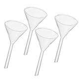 SHINYPASING 4 Stück Teiliges Laborfülltrichter Transparentem Hitzebeständigem Glas Breiter Mund Kurzer Schaft Korrosionsbeständig Präzises Nachfüllen von Lampenöl und Kerosin