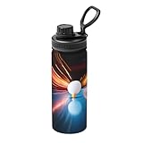 Ping-Pong Edelstahl-Reise-Thermoskanne, 530 ml, Sport-Thermoskanne, geeignet für Radfahren, Fitnessstudio, Basketball, Outdoor-Thermoskanne