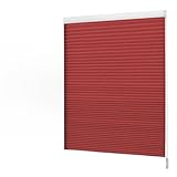 RONGJJ Plissee Wabenplissee Wabenplissee Mit Blackout, Durchscheinend Feuchtigkeitsbeständig Frei Perlseilsteuerung Wohnzimmer, Anpassbar, Red, 80x150cm