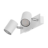 ledscom.de Wandspot WAIKA, zweiflammig, mit Schalter, weiß matt, inkl. GU10 LED Lampen je 227lm warmweiß