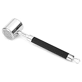 CFTGIW Tragbarer Doppelseitiger Fleischklopfer für den Haushalt, Steak-Fleischhammer, Küchen-Kochzubehör. Mit Funktion und Flachem, Widerstandsfähigem Edelstahl. Hochwertiger, Rutschfester,