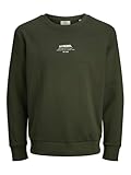 JJ REBEL Herren Jreblino Sweat Crew Neck Sweatshirt, Kombu Green, M