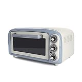 Ariete Vintage-Ofen 979, Retro Elektrobackofen mit 3 Backpositionen, 30 cm Pizzaofen, Max. Temperatur 230°C, Timer, Edelstahlgrill, 1300W, Blau